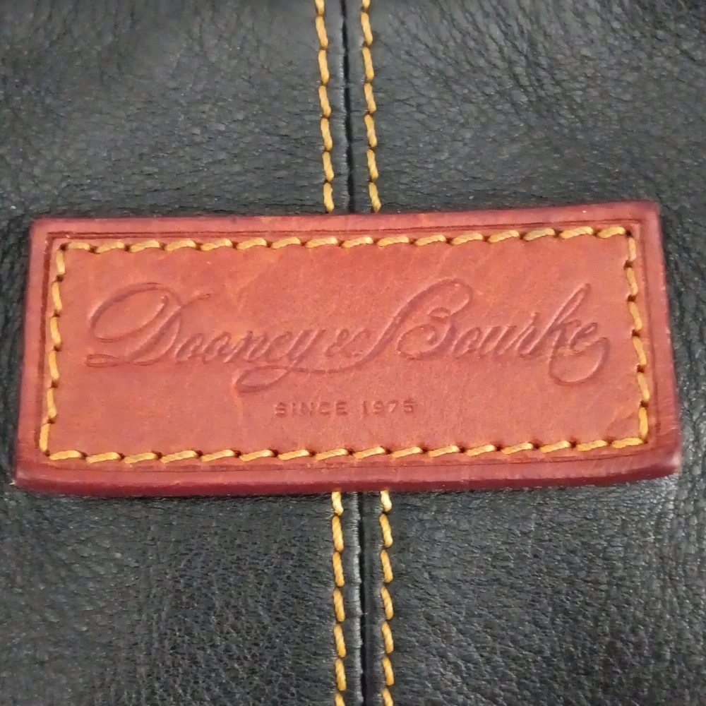 Dooney & Bourke Black Leather Hobo with Brown Trim - Picture 3 of 16